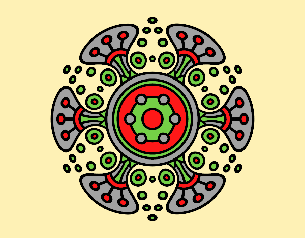 Coloring page Mandala distant world painted byAnia