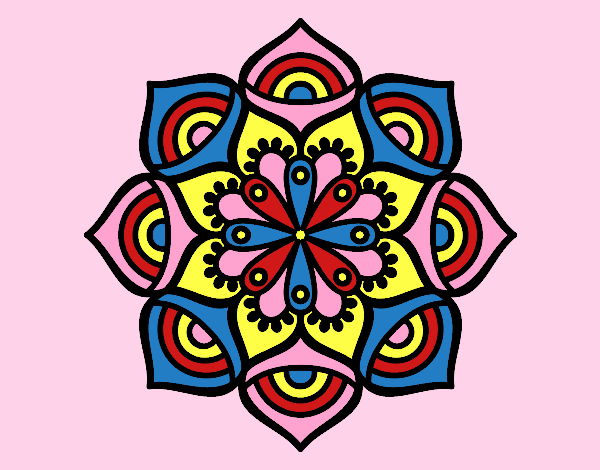Coloring page Mandala exponential growth painted byAnia