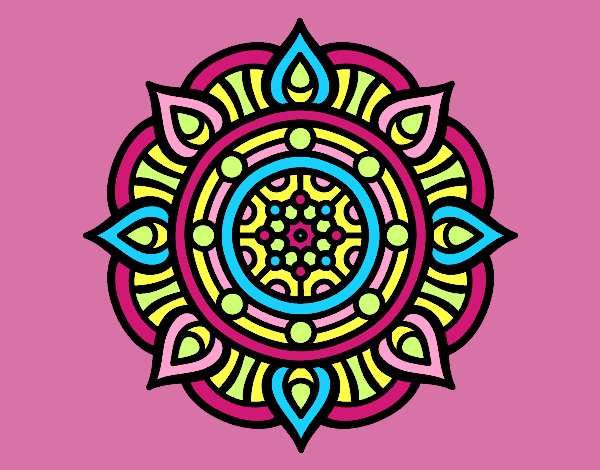 Coloring page Mandala fire points painted byAnia