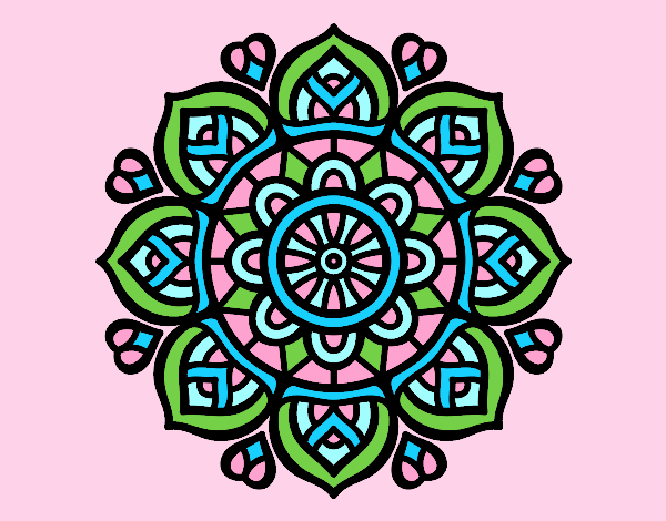 Coloring page Mandala for mental concentration painted byAnia