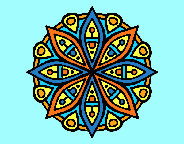 Coloring page Mandala for the concentration painted byAnia