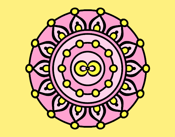 Coloring page Mandala meditation painted byAnia