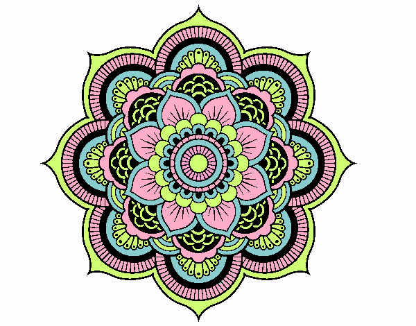 Coloring page Mandala oriental flower painted bylilcountry
