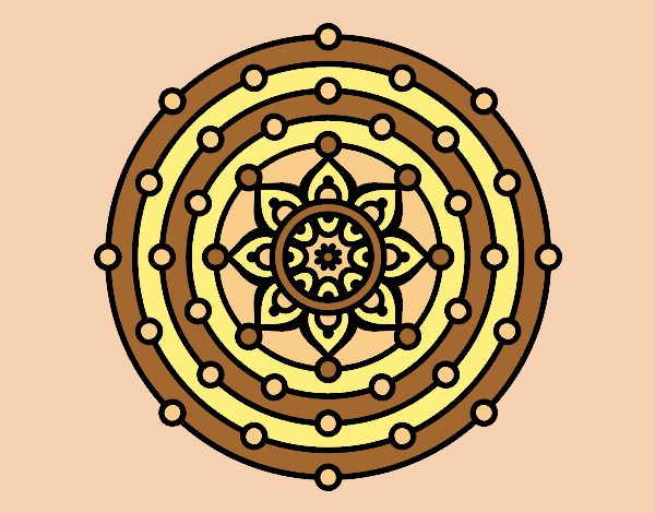 Coloring page Mandala solar system painted byAnia