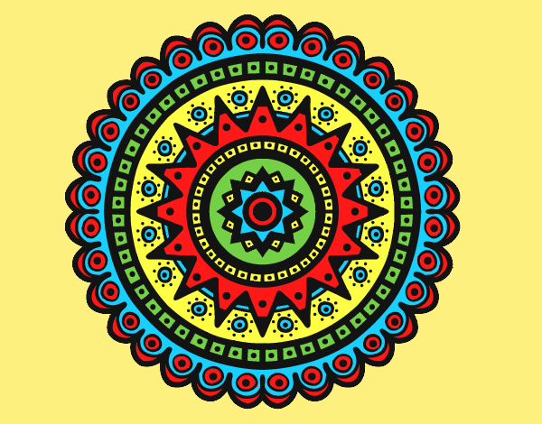 Coloring page Ethnic mandala painted byAnia