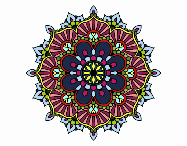 Coloring page Mandala floral flash painted byTegan 