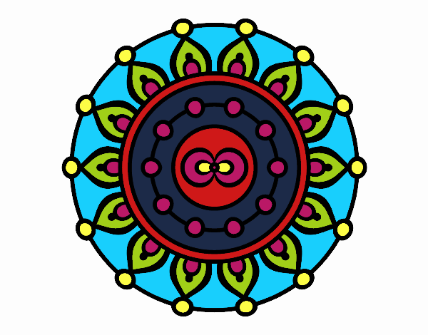 Coloring page Mandala meditation painted byTegan 