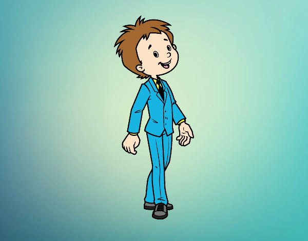 Coloring page Child dressed in suit painted byAnia