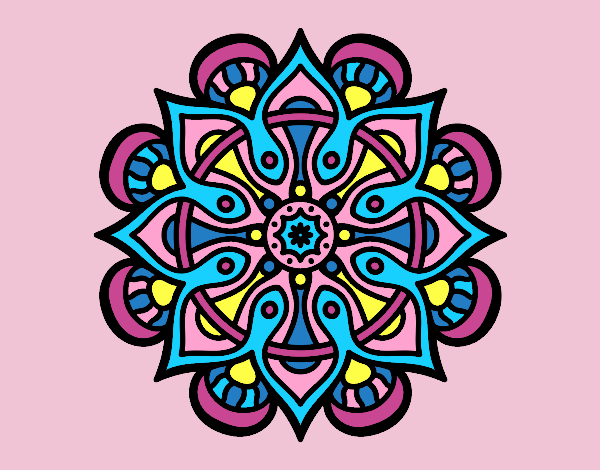 Coloring page Mandala arab world painted bylorna