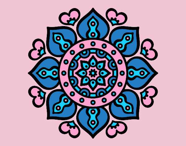 Coloring page Mandala arabic hearts painted byAnia