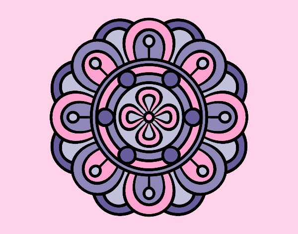 Coloring page Mandala creative flower painted byAnia
