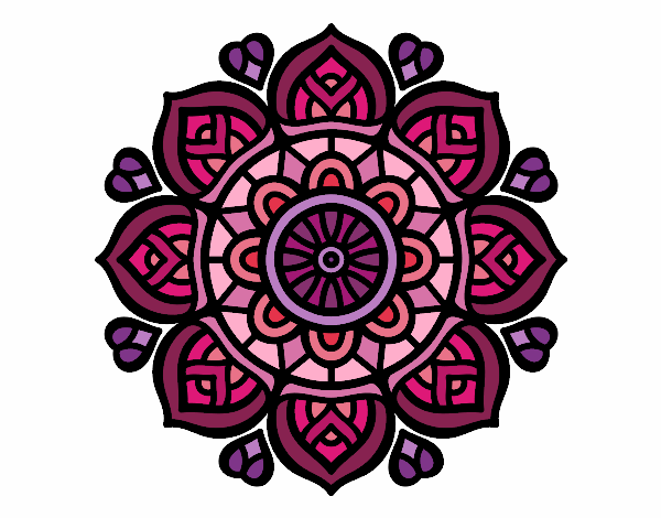 Coloring page Mandala for mental concentration painted byyokouno