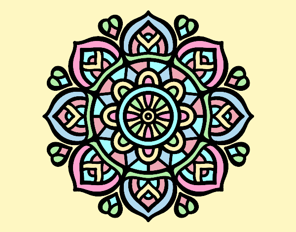 Coloring page Mandala for mental concentration painted byAnia