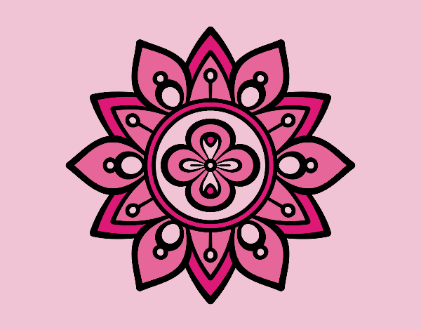 Coloring page Mandala lotus flower painted byAnia