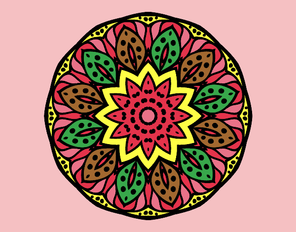 Coloring page Mandala of nature painted byAnia