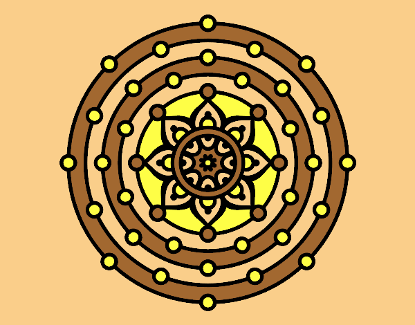 Coloring page Mandala solar system painted byAnia