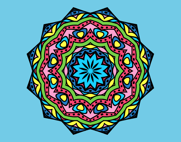 Coloring page Mandala with stratum painted byAnia