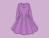 Coloring page Dress with full skirt painted bylorna