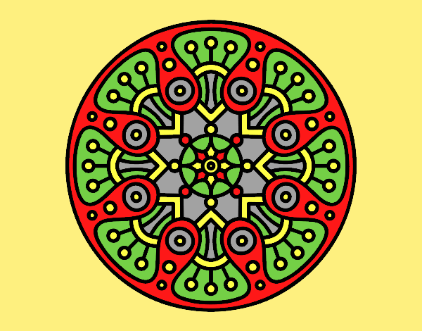Coloring page Mandala crop circle painted bylorna