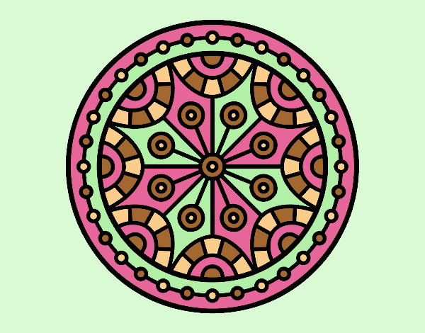 Coloring page Mandala mental balance painted bylorna