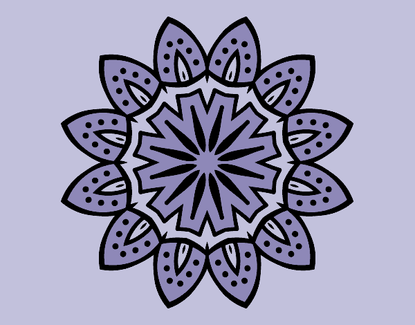 Coloring page Mandala with petals painted bylorna
