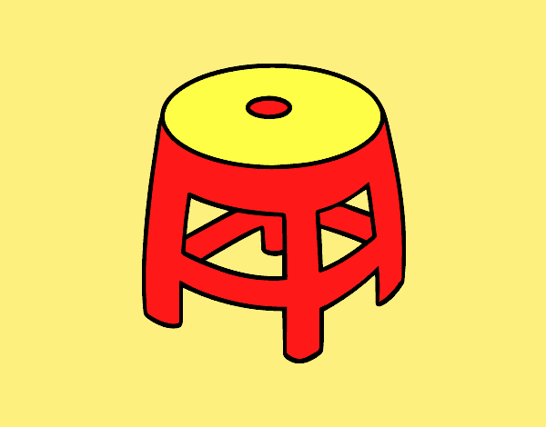 Coloring page Plastic stool painted bylorna
