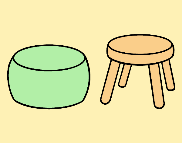 Coloring page Stools painted bylorna