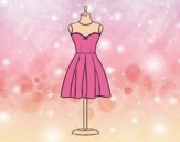 Coloring page Strapless dress painted bylorna