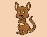 Coloring page A kangaroo painted bylorna