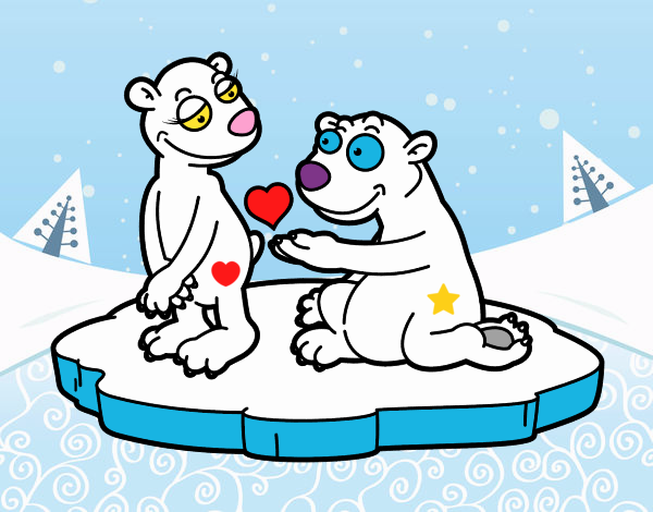 Bears couple in love