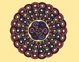 Coloring page Mandala braided painted byMJ67