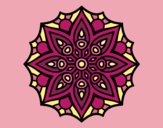 Coloring page Mandala simple symmetry  painted byMJ67