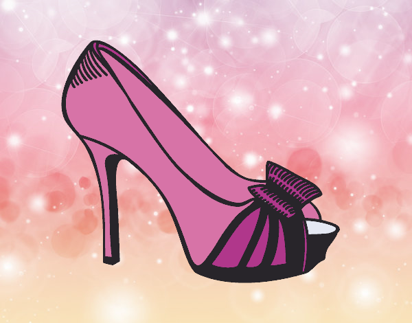 Platform shoe with bow