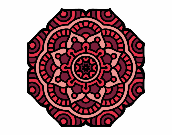 Coloring page Mandala conceptual flower painted bymoniquem