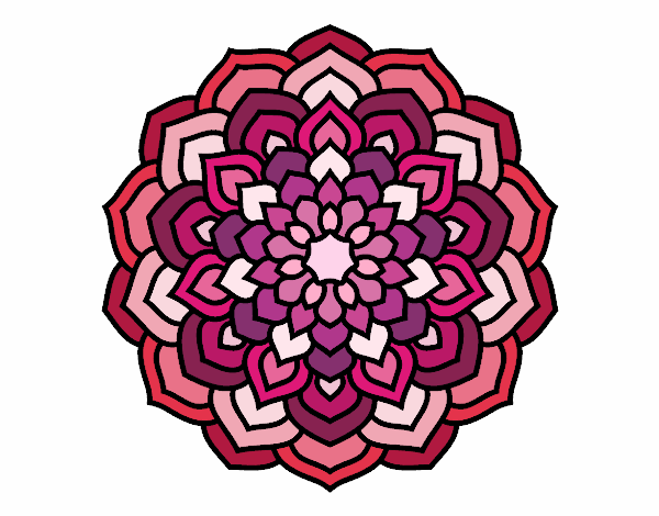 Coloring page Mandala flower petals painted bymoniquem