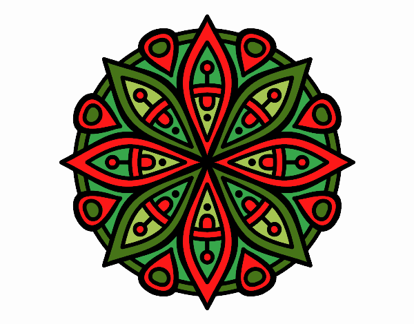 Coloring page Mandala for the concentration painted byEvan