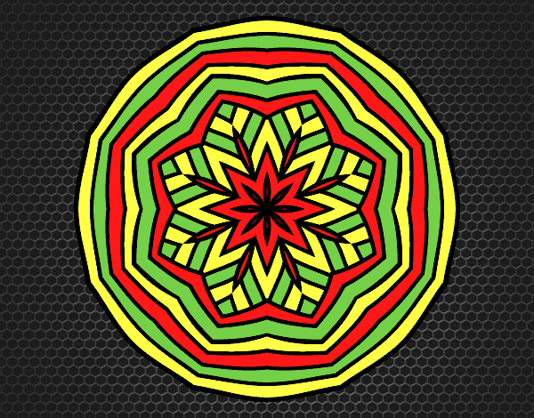 Coloring page Overhead mandala painted bylorna