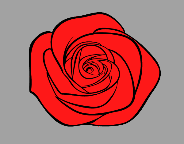 Coloring page Rose flower painted bylorna