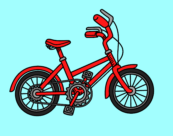 Coloring page Bicycle for children painted bylorna