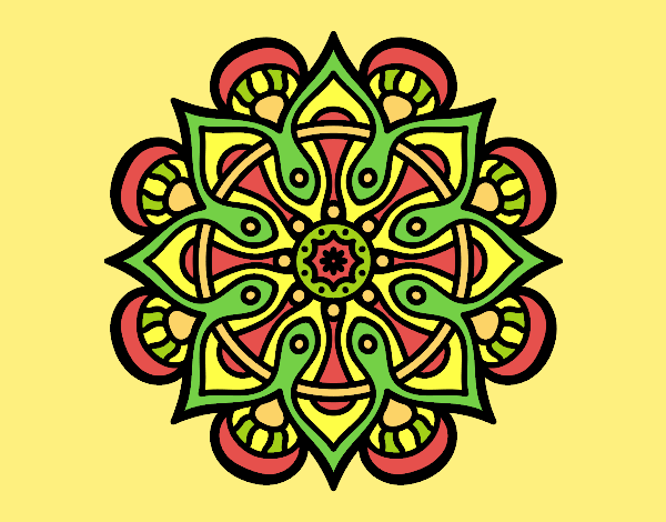 Coloring page Mandala arab world painted bylorna