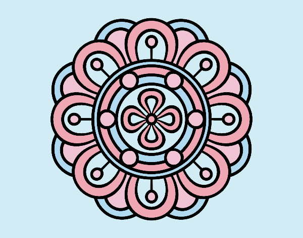 Coloring page Mandala creative flower painted bylorna