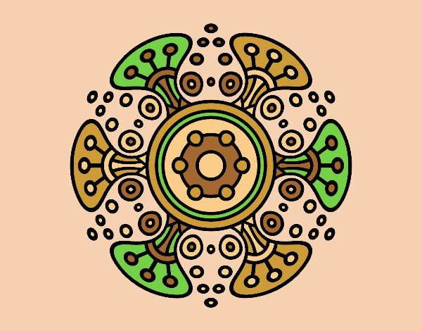 Coloring page Mandala distant world painted bylorna
