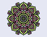Coloring page Mandala for mental concentration painted byrobo