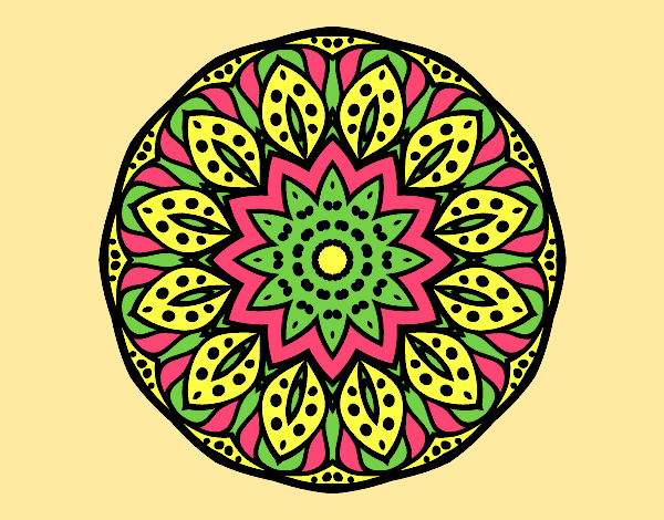 Coloring page Mandala of nature painted bylorna