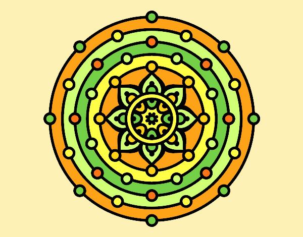 Coloring page Mandala solar system painted bylorna