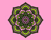 Coloring page Mandala concentration flower painted byrobo