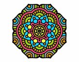 Coloring page Mandala conceptual flower painted byrobo