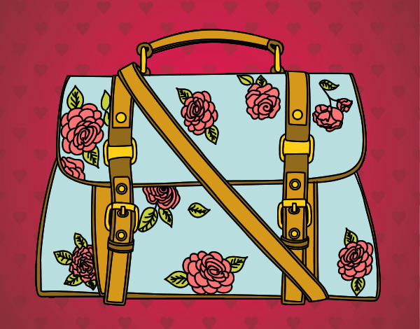 Coloring page Flowered handbag painted bybbbb