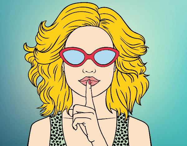 Coloring page Girl with sunglasses painted bybbbb