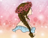 Coloring page Hairstyle with braid painted bybbbb